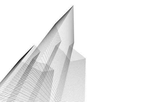 Abstract architectural building 3d rendering