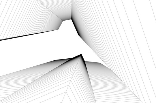Abstract architectural building 3d rendering