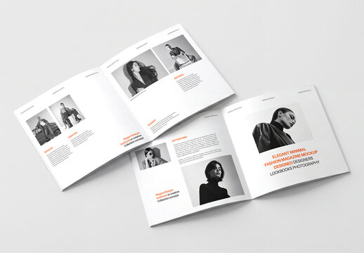 Square Fashion Open Magazine Mockup Collection