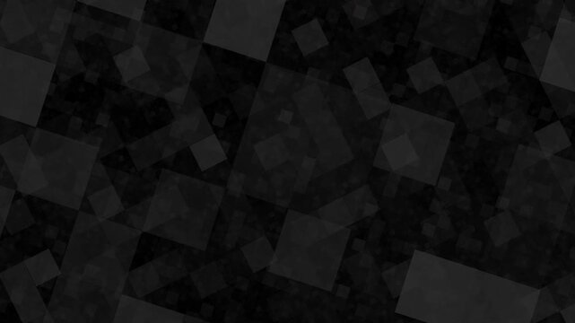 Abstract black geometric background overlapping squares dark minimalist tech pattern for professional presentations or digital website backdrops.