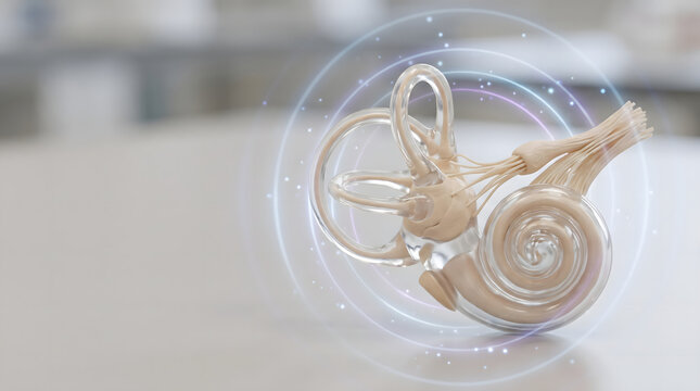 3D Inner Ear Anatomy with Cochlea Vestibular System and Auditory Nerve