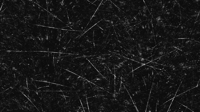 Stop Motion vintage black film grain texture with dust and scratches, stop motion animation in 4k, wrinkled surface and seamless looping. Distress looper grunge texture video effect.