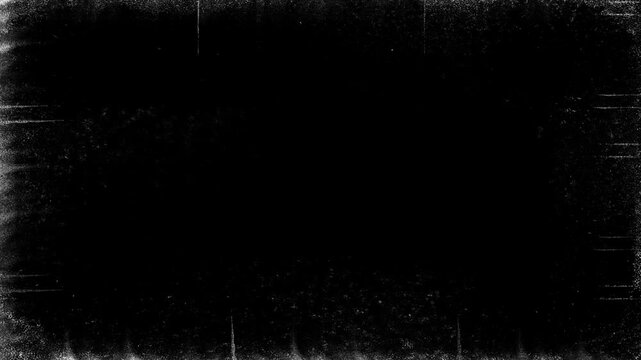 Stop Motion vintage black film grain texture with dust and scratches, stop motion animation in 4k, wrinkled surface and seamless looping. Distress looper grunge texture video effect.