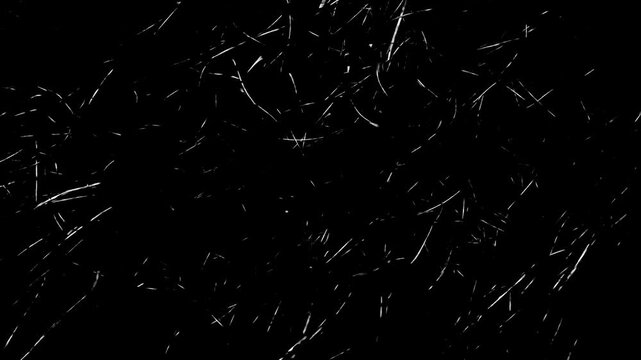 Stop Motion vintage black film grain texture with dust and scratches, stop motion animation in 4k, wrinkled surface and seamless looping. Distress looper grunge texture video effect.