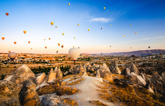 Experience A Sunrise Balloon Flight Over Cappadocia And The Valley Aerial In Turkey