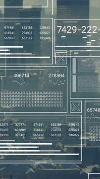 Animation of financial data processing over cityscape