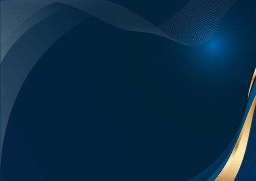 luxury gold corporate background vector layout with golden and blue wave