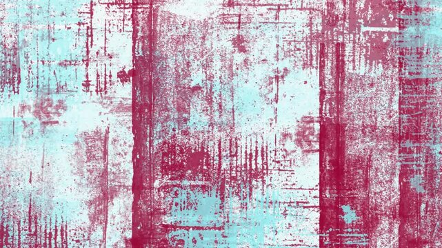 Light blue and pink grunge background loop with abstract scratched wall texture and vintage poster aesthetic