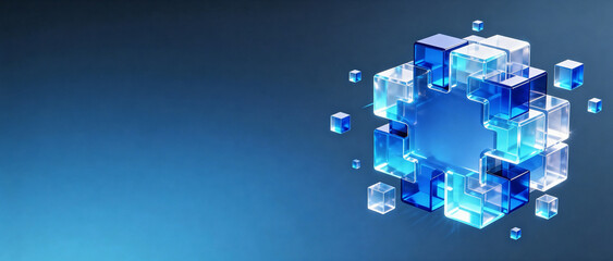 Obraz premium Cloud Computing Digital Cube for Enterprise Technology Concept