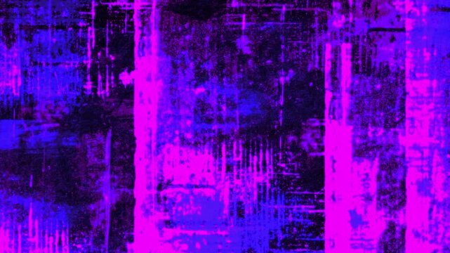 Neon purple and magenta grunge loop with abstract distressed scratched wall texture and dark cyberpunk aesthetic