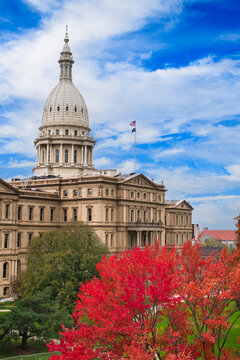 Lansing, Michigan, USA at the Michigan State Capitol