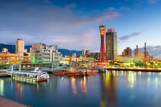 Kobe, Hyogo, Japan at Twilight