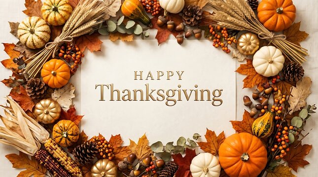 A beautiful thanksgiving wreath celebrating gratitude family and the autumn harvest season with joy