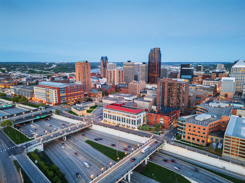 St. Paul, Minnesota, USA Downtown City Skyline