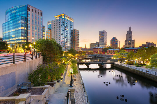 Providence, Rhode Island, USA Park and Skyline