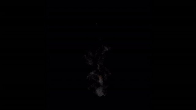 fire burst top vertical flame and smoke column