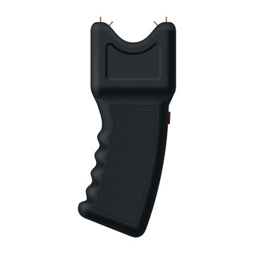 Electric stun gun vector icon showing a non-lethal self-defense device designed for protection and safety use