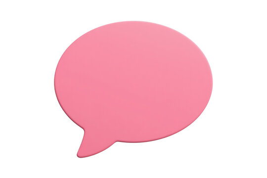 Blank Pink Rounded Speech Bubble