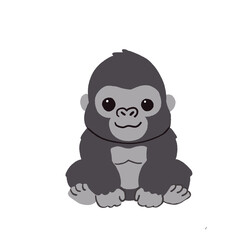 Obraz premium cute gorilla illustration hand drawn, scandinavian nursery 