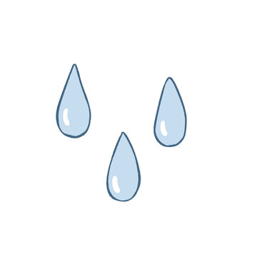 Cute blue raindrops set illustration PNG clipart isolated on transparent background