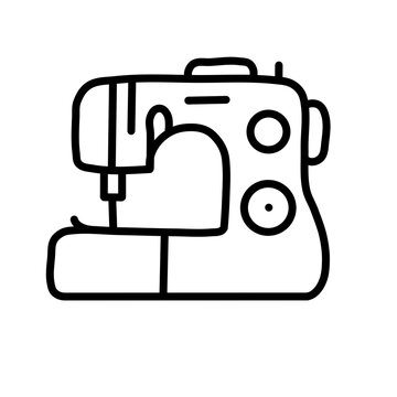 Sewing machine line icon for tailoring and textile crafts.