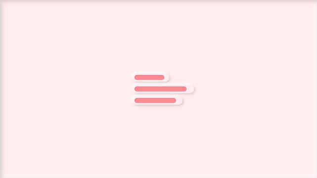 Pink minimalist hamburger menu icon on a modern graphic design. Ideal for website or app menu buttons. Symbolizes simplicity and functionality.