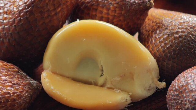 Closeup peeled  a salak fruit