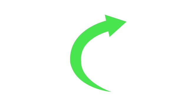 Curved arrow pointing up and right simple minimal icon for navigation direction refresh animation