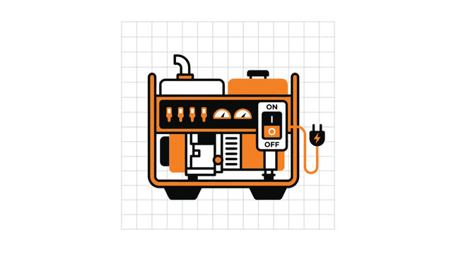 Portable Generator On Off Switch Isolated Transparent Background Power Source