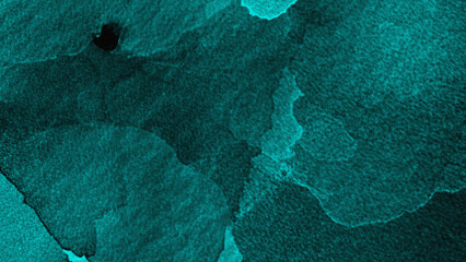 Abstract teal watercolor blends swirls and drips. Muted tones create depth and texture. Perfect for modern design or mood boards. Subtle gradients evoke calm or mystery. Use in digital media © shohibul jr 11
