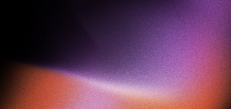 Abstract gradient, purple, orange, black, soft light form blend across grainy blurred background with smooth glow, modern minimal texture, vibrant color transition