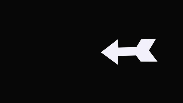 red arrow pointing left on black background. direction symbol indicating back or previous page A vibrant red arrow pointing towards the left side, isolated against a stark, solid black background