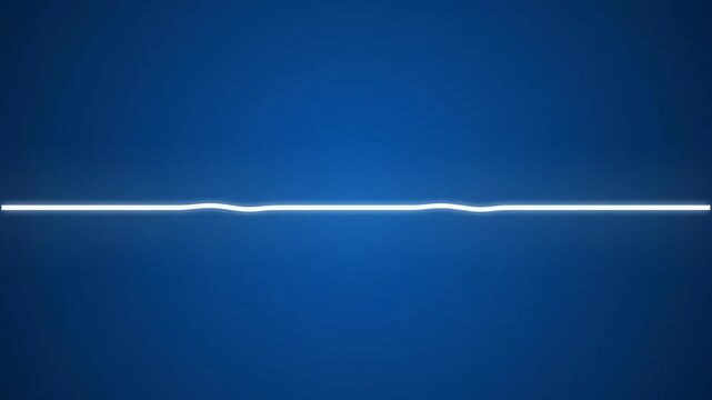 Glowing white audio waveform line on blue background