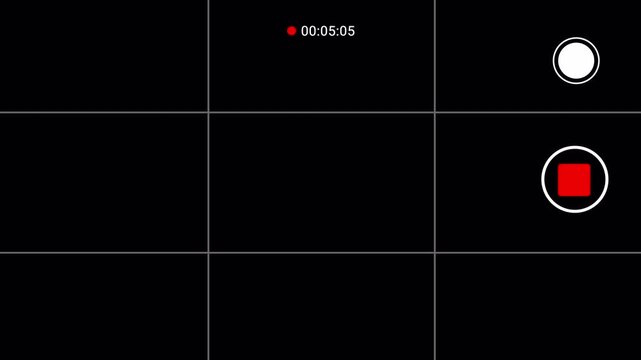 Smartphone camera screen video shooting. Recording screen overlay on alpha channel. 4K Video animation