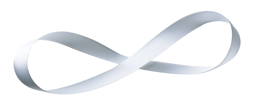 Infinity white ribbon. Generative AI technology.