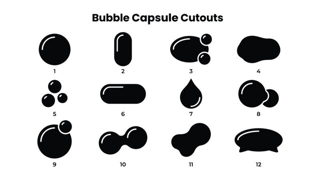 Creative bubble capsule cutouts with various unique shapes and designs