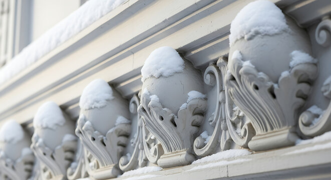 Classical architecture columns with ornate details