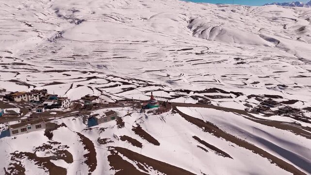 Langza Spiti Valley Drone Shot | Winter Spiti | Spiti Valley during Winters | Spiti Valley Himachal India