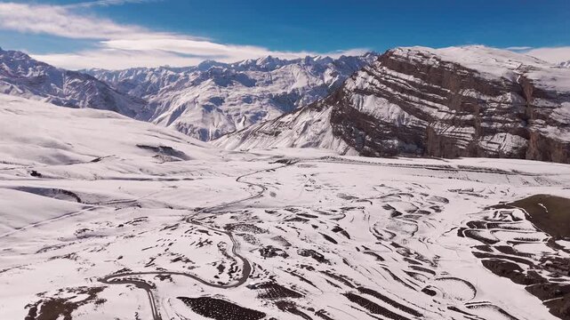 Langza Spiti Valley Drone Shot | Winter Spiti | Spiti Valley during Winters | Spiti Valley Himachal India