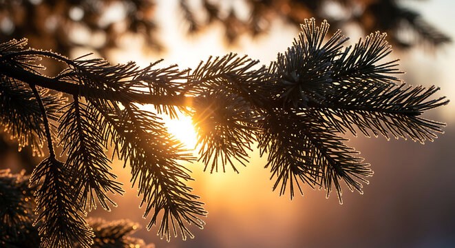 Sunlight filtering through green tree branches