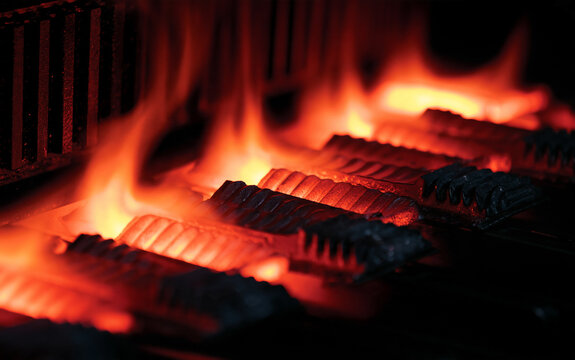 Closeup of industrial annealing process showing precise heating and controlled cooling of stamped metal parts to improve ductility and reduce internal stresses