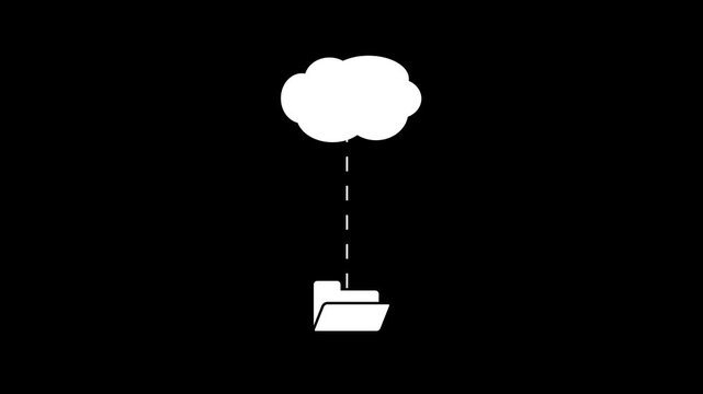 Single Cloud file transfer animation representing data backup and remote server synchronization for business cloud