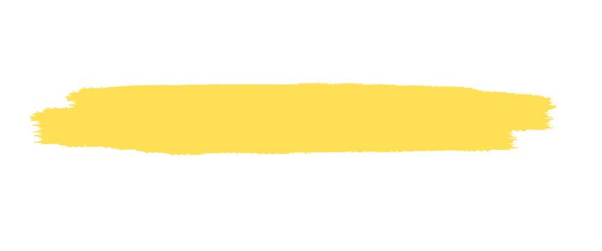 Yellow paint brush stroke vector horizontal line for text underline and highlight banner