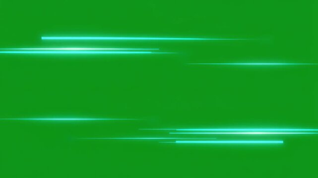 Isolated luminous green light streaks and motion blur overlay for dynamic professional video editing, enhancing futuristic visual effects