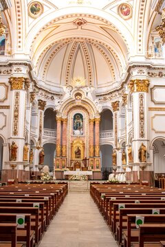 Ornate church interior in Altea, Alicante, Spain