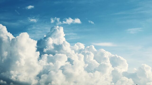 Majestic Cumulus Clouds Blue Sky