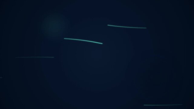 Ethereal teal light streaks traverse a profound deep navy expanse evoking cosmic wonder and the silent passage of celestial phenomena across the nighttime firmament.