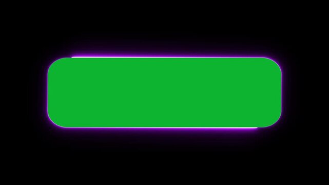Abstract Hologram technology rectangle frame glowing animation on green screen background.