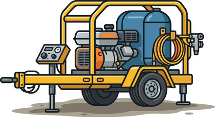 Naklejka premium Mobile industrial power generator on trailer frame.