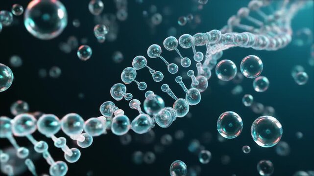 DNA Helix with Bubbles - Biotechnology, Genetics, Science, Molecular